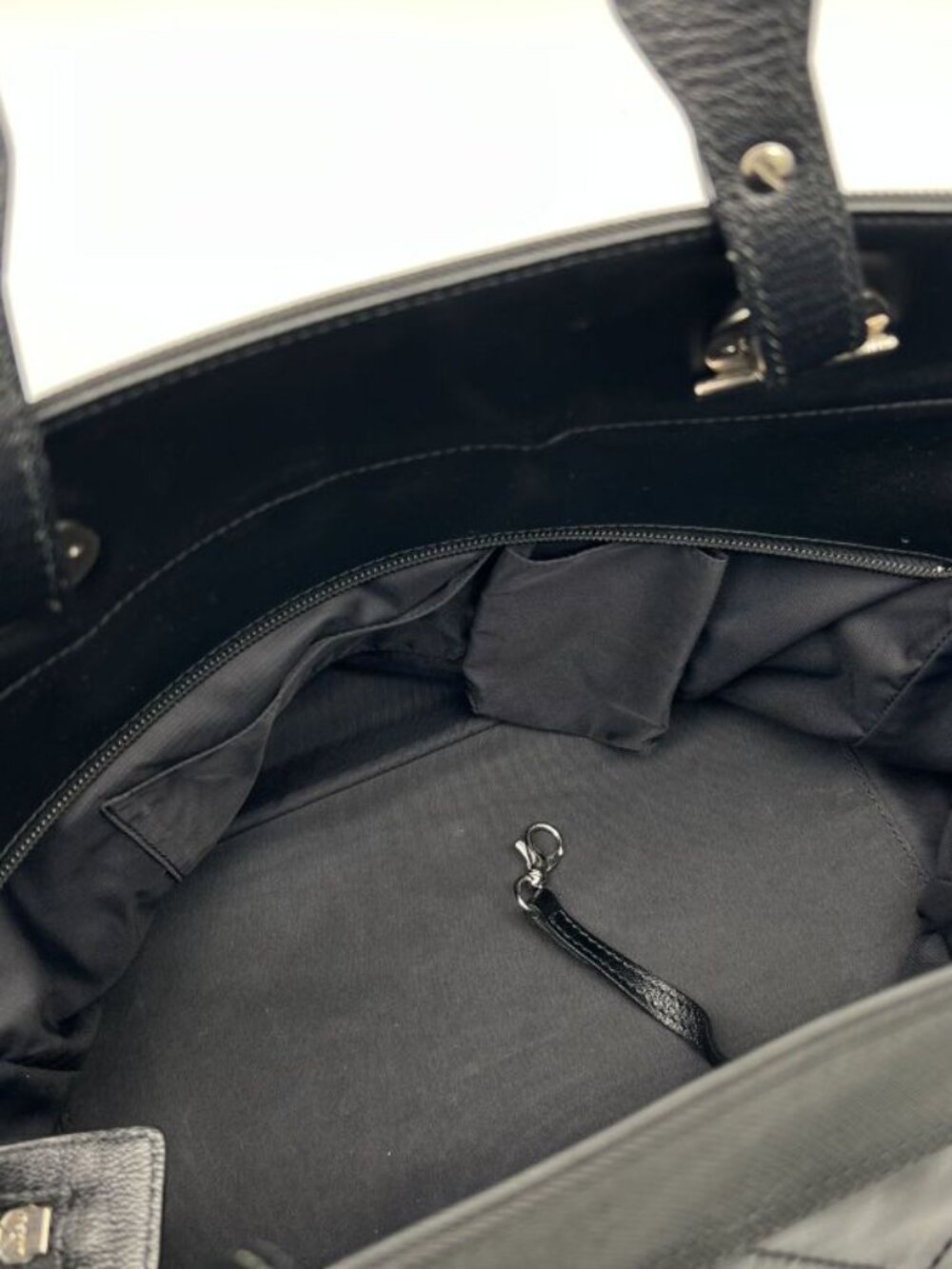 Chanel Paris Biarritz Tote MM 2-Way Nylon Leather Black Silver - Picture 15 of 15